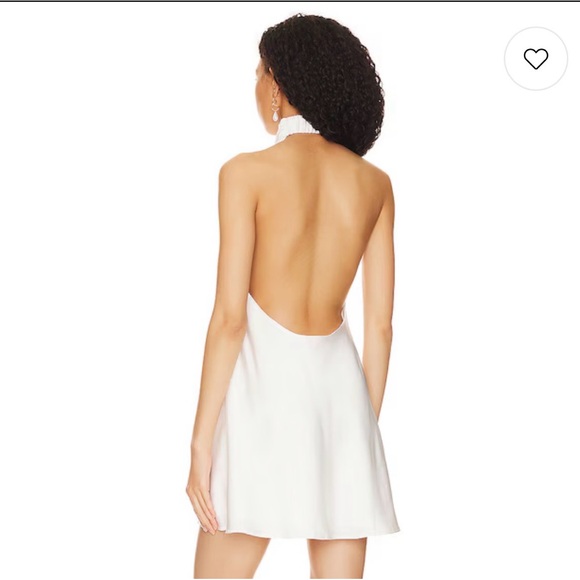 Show Me Your MuMu Jasmine Halter Mini Dress White Small - Picture 2 of 7